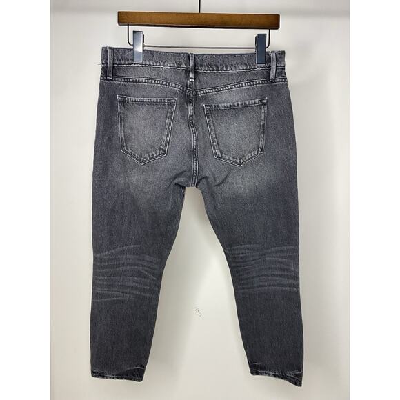 Frame Jeans Women's 25 Black Le Garcon Crop Jeans Dark Wash Denim Straight - Picture 4 of 7